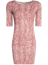 Платье трикотажное облегающее oodji для женщины (розовый), 14001121-3B/16300/4B12A