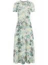 Платье принтованное с коротким рукавом oodji для женщины (белый), 14011090-3/49253/126DF