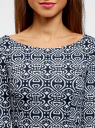 Платье из плотной ткани с принтом oodji для женщины (синий), 14001150-4/33038/1079E