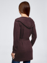 Кардиган с поясом и накладными карманами oodji для женщины (фиолетовый), 63212601/43755/8800M