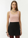 Топ из эластичной ткани на широких бретелях oodji для Женщины (розовый) Топ из эластичной ткани на широких бретелях oodji для Женщины (розовый), 24315002-3B/45297/4102N
