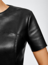 Платье приталенное из искусственной кожи oodji для Женщины (черный), 18L00005/43578/2900N