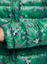 Куртка стеганая с круглым вырезом oodji для женщины (зеленый), 10204040-1B/42257/6D41F