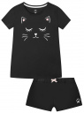 Пижама хлопковая с принтом oodji для женщины (черный), 56002217-1/46154/2910P