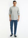 Рубашка хлопковая с воротником-стойкой oodji для мужчины (серый), 3L310194M-1/45608/2300N