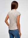 Рубашка реглан с воротником-стойкой oodji для женщины (белый), 13K03006-1B/26357/1252G