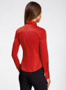 Рубашка хлопковая с манишкой oodji для женщины (красный), 21405133/42083/4500N