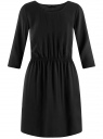Платье вискозное с рукавом 3/4 oodji для Женщины (черный), 11901153-1B/42540/2900N