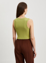 Кроп-топ в рубчик из хлопка oodji для Женщины (желтый), 15F15005/48037/6700N