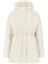 Куртка стеганая на кулиске oodji для женщины (белый), 10203123/50546/1201N