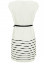 Платье принтованное с плетеным ремнем oodji для женщины (белый), 21900128/35542/1279S