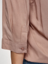 Блузка вискозная с рукавом-трансформером 3/4 oodji для женщины (коричневый), 11403189-3B/26346/3701N