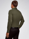 Рубашка базовая приталенная oodji для мужчины (зеленый), 3B140000M/34146N/6600N