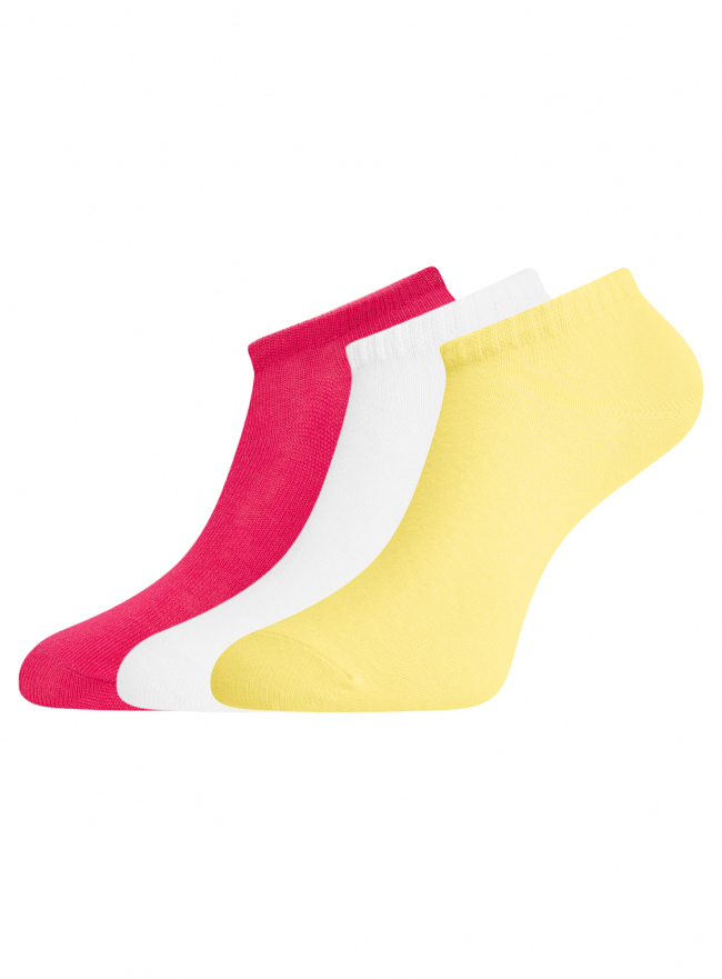 Комплект укороченных носков (3 пары) oodji для Женщина (разноцветный), 57102433T3/47469/142