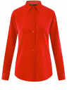 Блузка прямого силуэта с нагрудным карманом oodji для Женщина (красный), 11411134B/46123/4500N
