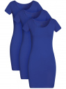 Комплект из трех трикотажных платьев oodji для Женщина (синий), 14001182T3/47420/7500N
