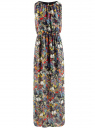 Платье макси с резинкой на талии и завязками oodji для женщины (черный), 21900323-1/42873/2919U
