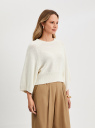 Джемпер свободного силуэта oodji для Женщины (белый), 73807623/53076/1200N