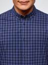 Рубашка хлопковая в клетку oodji для мужчины (синий), 3L310168M/48837N/7975C