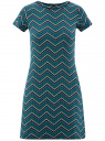 Платье трикотажное с узором "зигзаг" oodji для женщины (зеленый), 14000158-1/46478/796DS