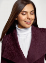 Пальто жаккардовое укороченное oodji для Женщины (фиолетовый), 10104041-1/33289/8800N