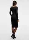 Платье вязаное в рубчик oodji для женщины (черный), 73912207-2B/24525/2900N