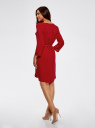 Платье вискозное с ремнем oodji для женщины (красный), 11900180/42540/4500N