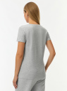 Футболка базовая хлопковая oodji для Женщины (серый) Футболка базовая хлопковая oodji для Женщины (серый), 14701143/44135N/2000M