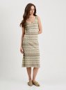 Платье миди ажурной вязки oodji для Женщины (зеленый), 63912246-2/52621/6637O