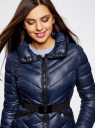 Куртка утепленная с высоким воротником и контрастными элементами oodji для женщины (синий), 10204042/45757/7900N