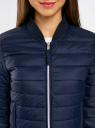 Куртка стеганая с трикотажным воротником oodji для Женщины (синий), 10203061-1/45638/7900N