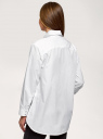 Рубашка хлопковая с длинным рукавом oodji для женщины (белый), 13K11029/49387/1000N