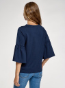Блузка трикотажная с рукавами-воланами oodji для женщины (синий), 14201527-3/46944/7970P