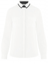 Блузка свободного силуэта из струящейся ткани oodji для женщины (белый), 11401282/46123/1229B
