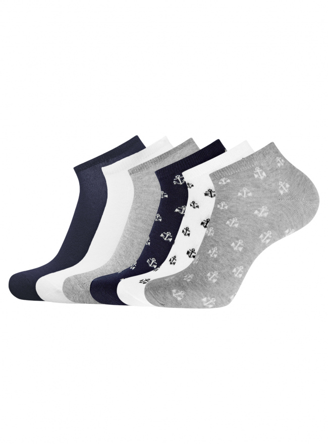 Комплект укороченных носков (6 пар) oodji для мужчины (разноцветный), 7O261001T6/47469/1900O
