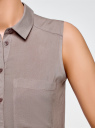 Топ вискозный с рубашечным воротником oodji для женщины (серый), 14911009B/26346/2300N
