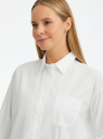 Рубашка свободного силуэта с нагрудным карманом oodji для Женщина (белый), 13K11023-1/49387/1000N