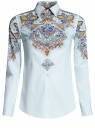 Блузка хлопковая с этническим принтом oodji для женщины (синий), 21402212-2/45966/7031E