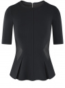 Блузка комбинированная с молнией на спине oodji для женщины (черный), 11311024/43117/2900N