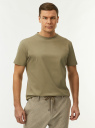Футболка прямого силуэта из мерсеризованного хлопка oodji для Мужчины (зеленый), 5L641001I-2/51634/6601N