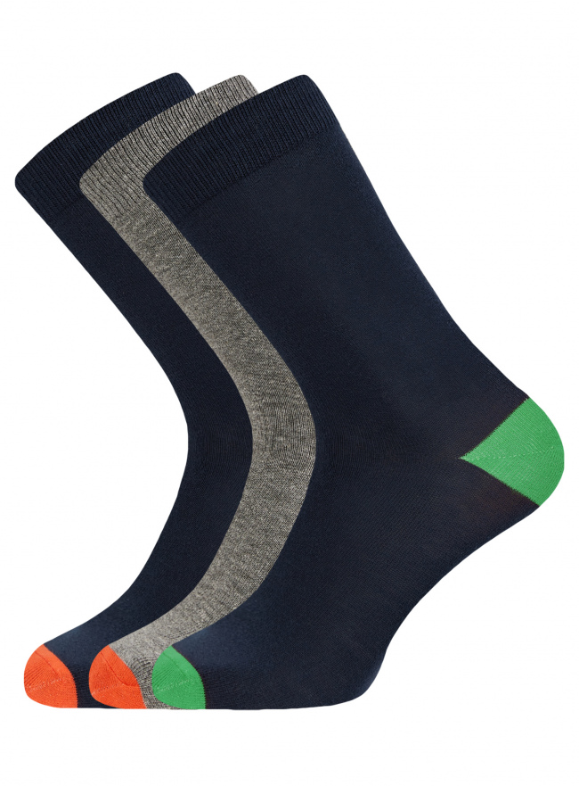 Комплект высоких носков (3 пары) oodji для мужчины (оранжевый), 7B233001T3/47469/57