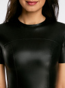 Платье из искусственной кожи с расклешенной юбкой oodji для женщины (черный), 11900211/43578/2900N