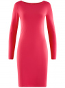 Платье трикотажное облегающего силуэта oodji для женщины (розовый), 14001183B/46148/4D00N