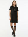 Платье с коротким рукавом из искусственной замши oodji для Женщины (черный) Платье с коротким рукавом из искусственной замши oodji для Женщины (черный), 18L01003-2/49910/2900N