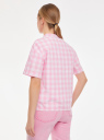 Рубашка клетчатая с коротким рукавом oodji для Женщины (розовый), 13L11041/51214/4110C