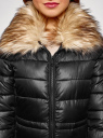 Куртка стеганая с отстегивающимся искусственным мехом на воротнике oodji для Женщины (черный), 20204041-4/24176/2900N