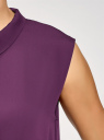 Топ базовый из струящейся ткани oodji для женщины (фиолетовый), 14911006B/43414/8800N