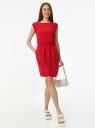 Платье вискозное с коротким рукавом oodji для Женщины (красный), 11910073-8B/26346/4500N