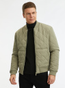 Куртка-бомбер стеганая oodji для мужчины (зеленый), 1L121011M-1/50186/6601N