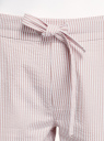 Брюки хлопковые на эластичном поясе oodji для Женщина (розовый), 11703098/42583/3710S